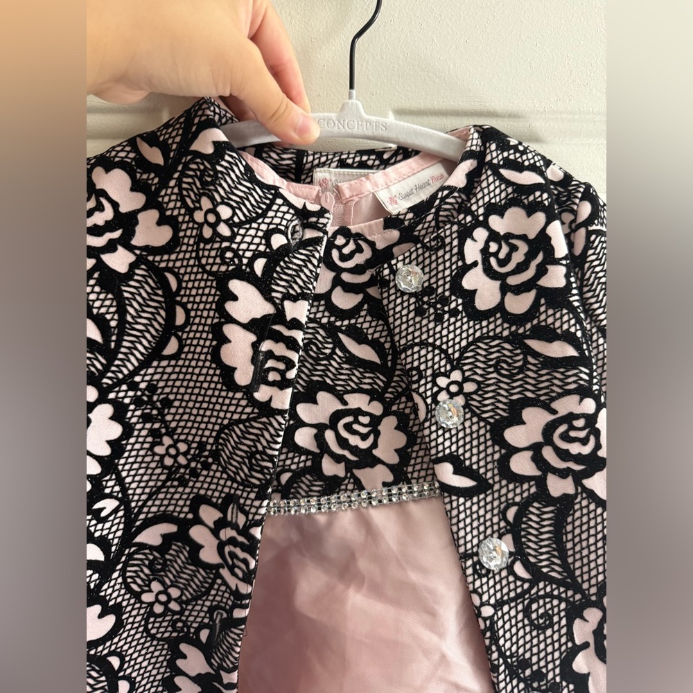 Sweet Heart Rose‎ kids blush satin dress and coat set size 3T - Picture 5 of 12